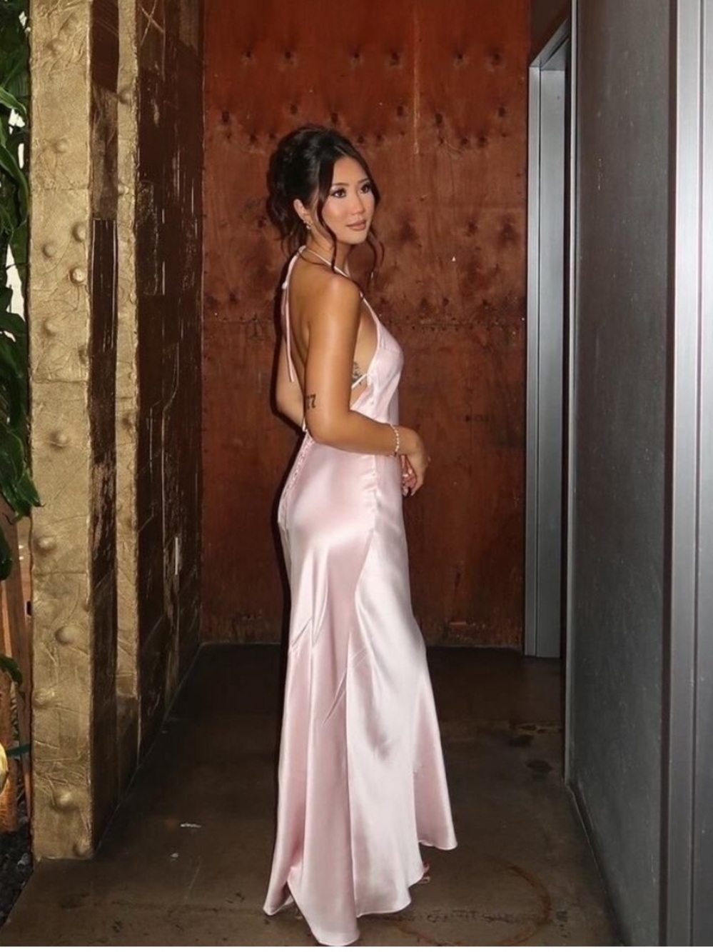 Reformation Blush Jeany Silk Cherry Blossom Halter Maxi Dress size S - Picture 2 of 4